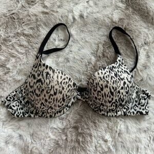 Victoria's Secret | Lined Demi | Black & White Leopard Print | Sz. 34A